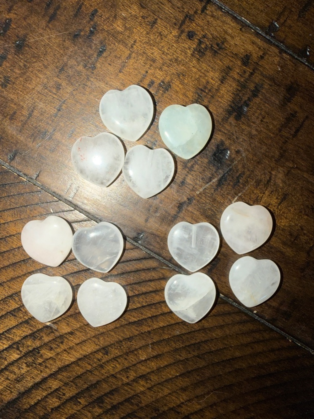 Heart-Shaped Clear Quartz Gemstone Hearts - White/clear